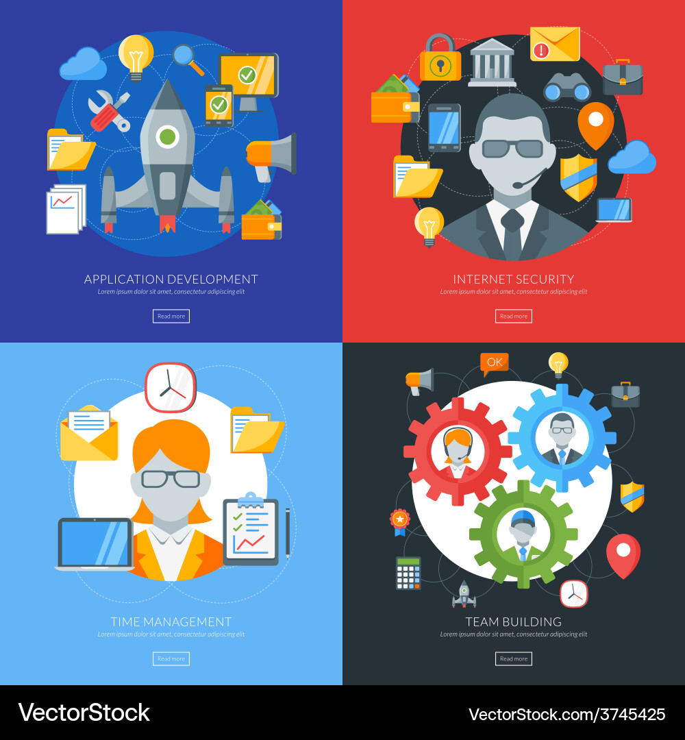 Flat design concept for application development Vector Image