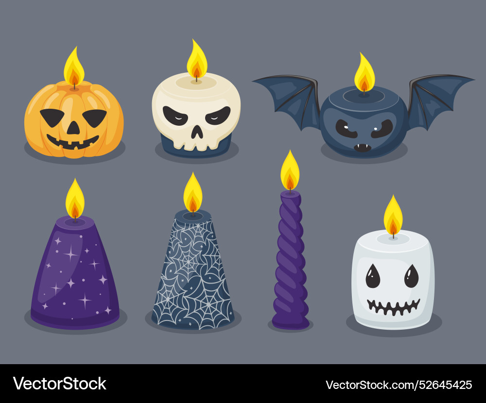 Halloween candles in shape of pumpkin ghost Halloween candles in shape of pumpkin ghost vector image