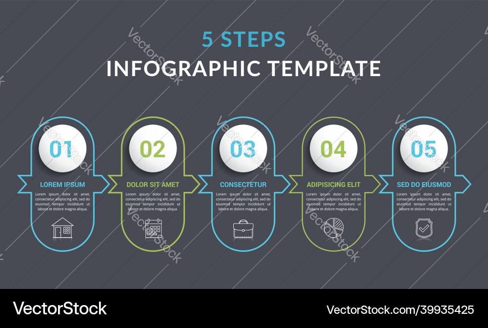 Infographic template with 5 steps Vector Image