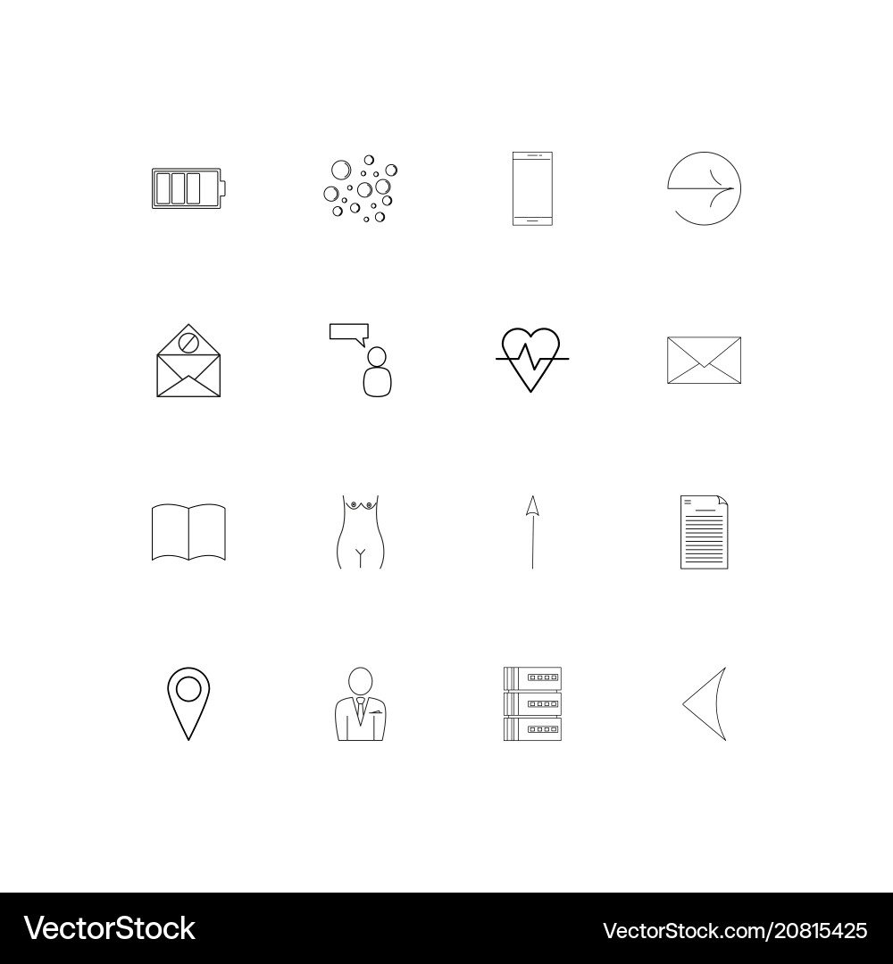 Internet of things linear thin icons set outlined Vector Image