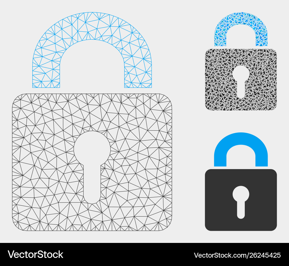 Lock mesh carcass model and triangle mosaic Lock mesh carcass model and triangle mosaic Vector Image