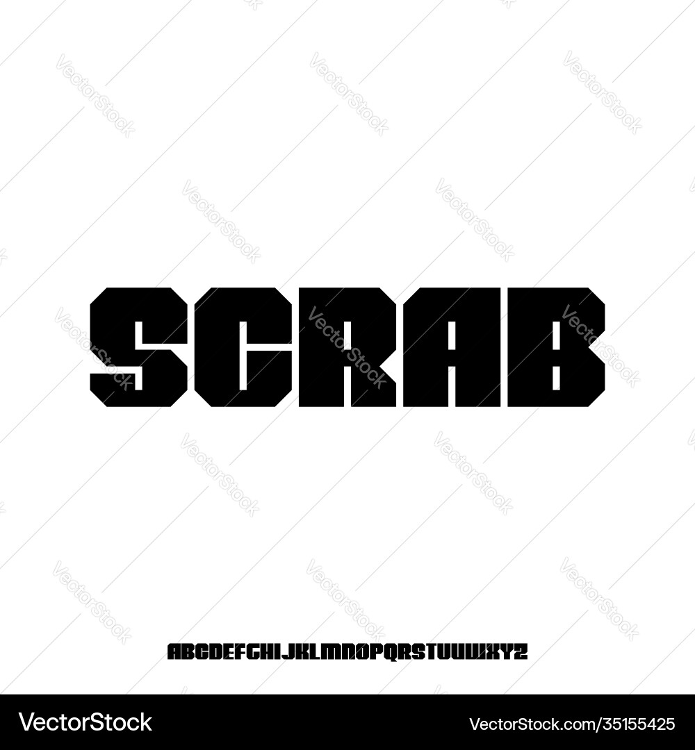 Scrab bold display alphabet schriftarten Scrab bold display alphabet schriftarten vektorbild