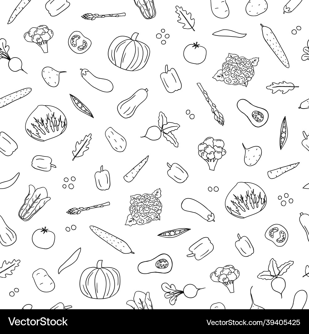 Seamless pattern with veggies Seamless pattern with veggies vector image