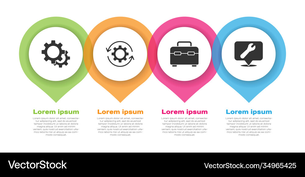 Set gear and arrows as workflow toolbox Vector Image