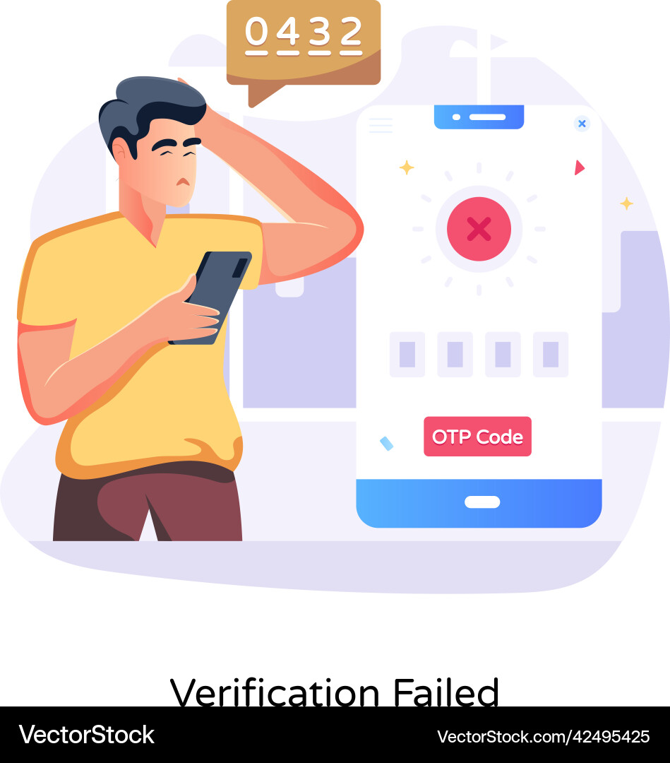 Verification failed Vector Image