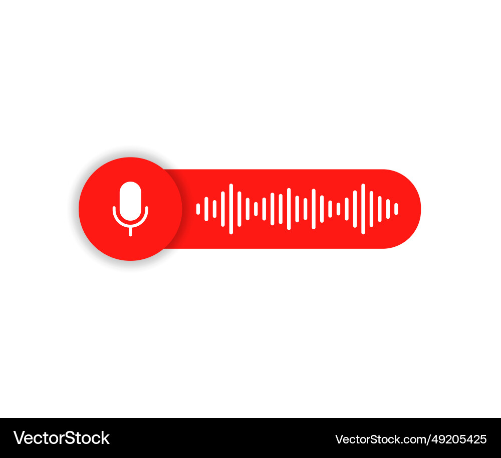 Voice messages icon with sound wave and microphone Vector Image