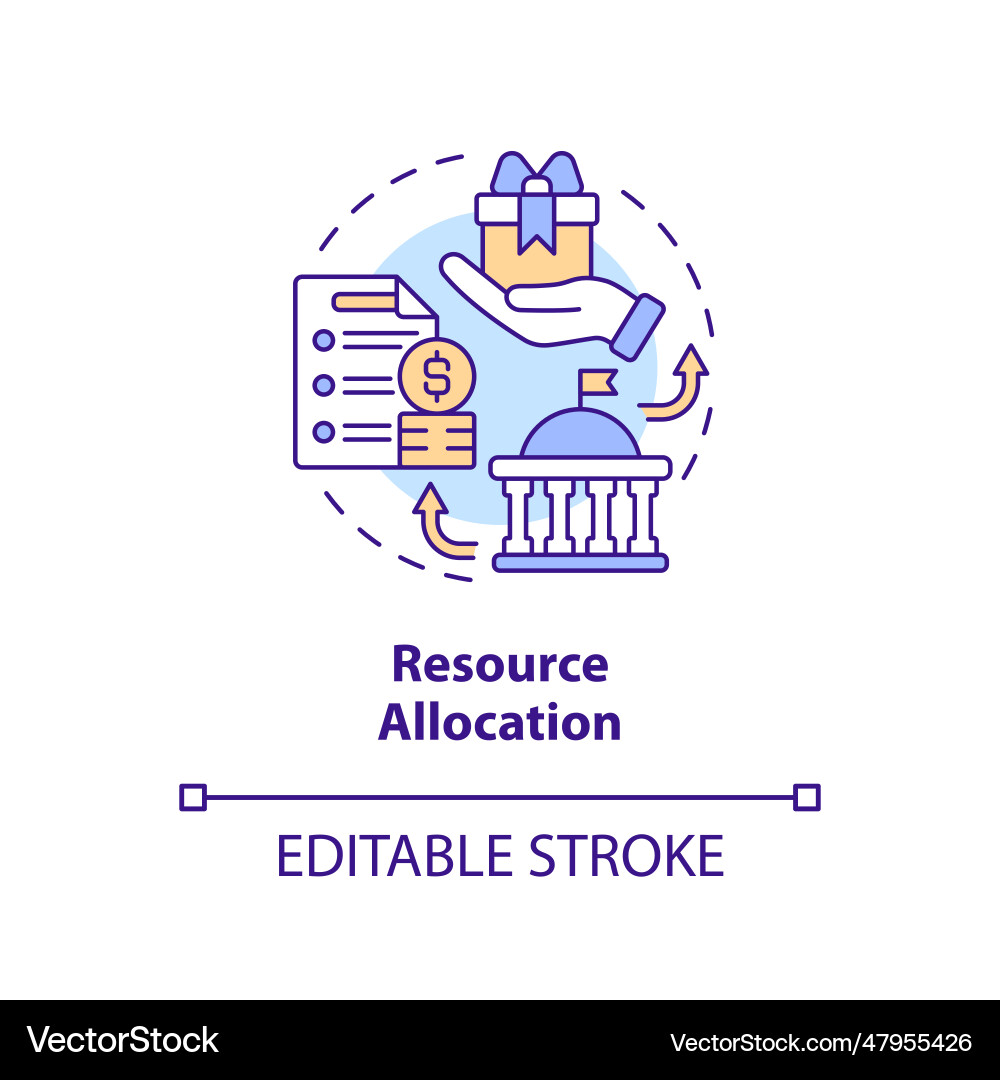 2d customizable resource allocation icon concept 2d customizable resource allocation icon concept Vector Image