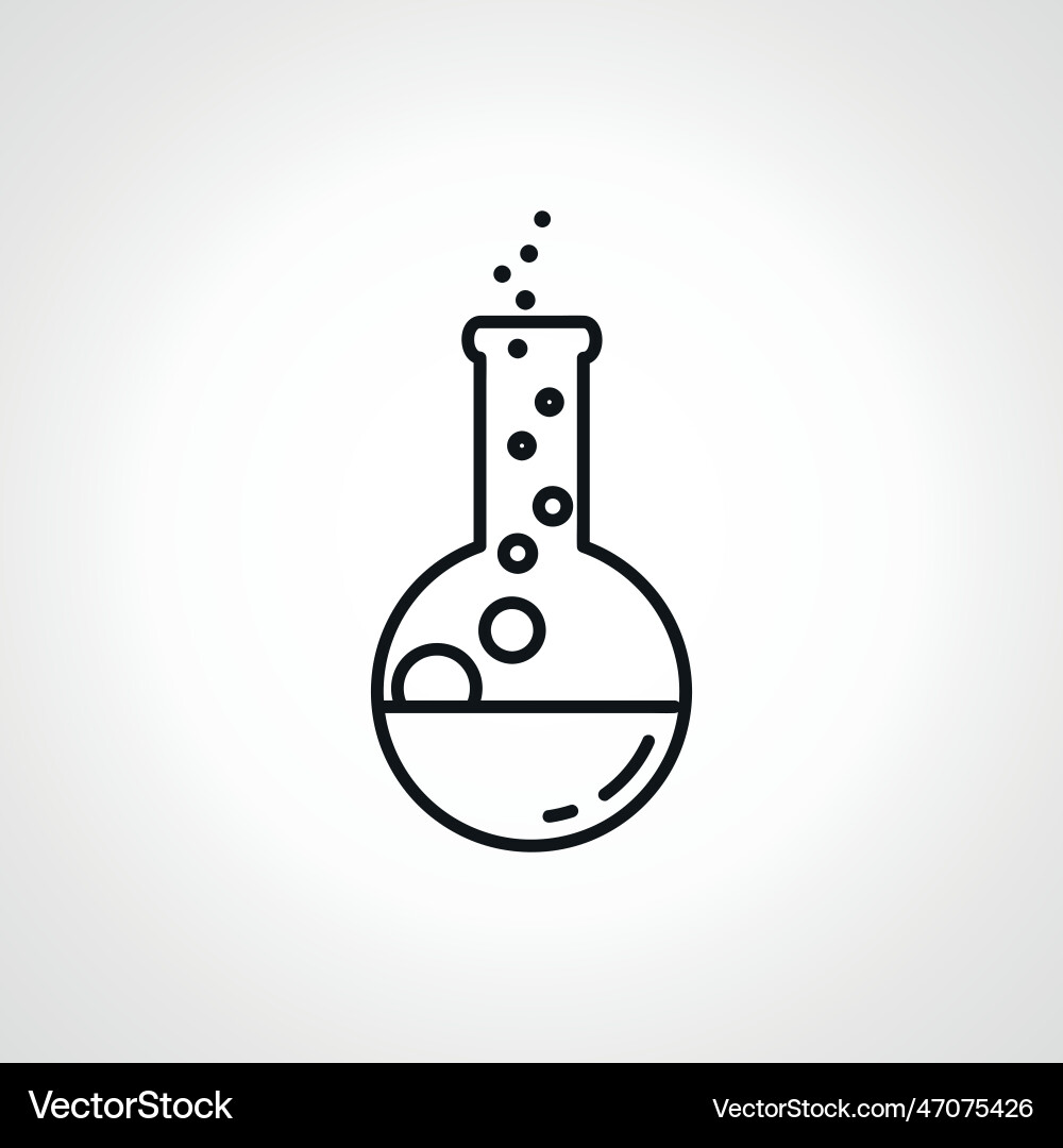 Beaker thin line icon laboratory flask linear Vector Image