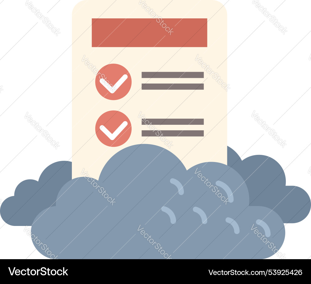 Cloud computing completing task on clipboard vector image
