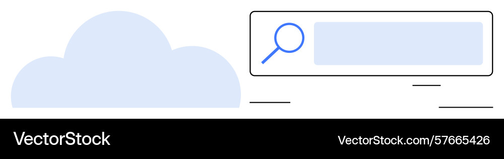 Cloud storage search bar concept for data access vector image