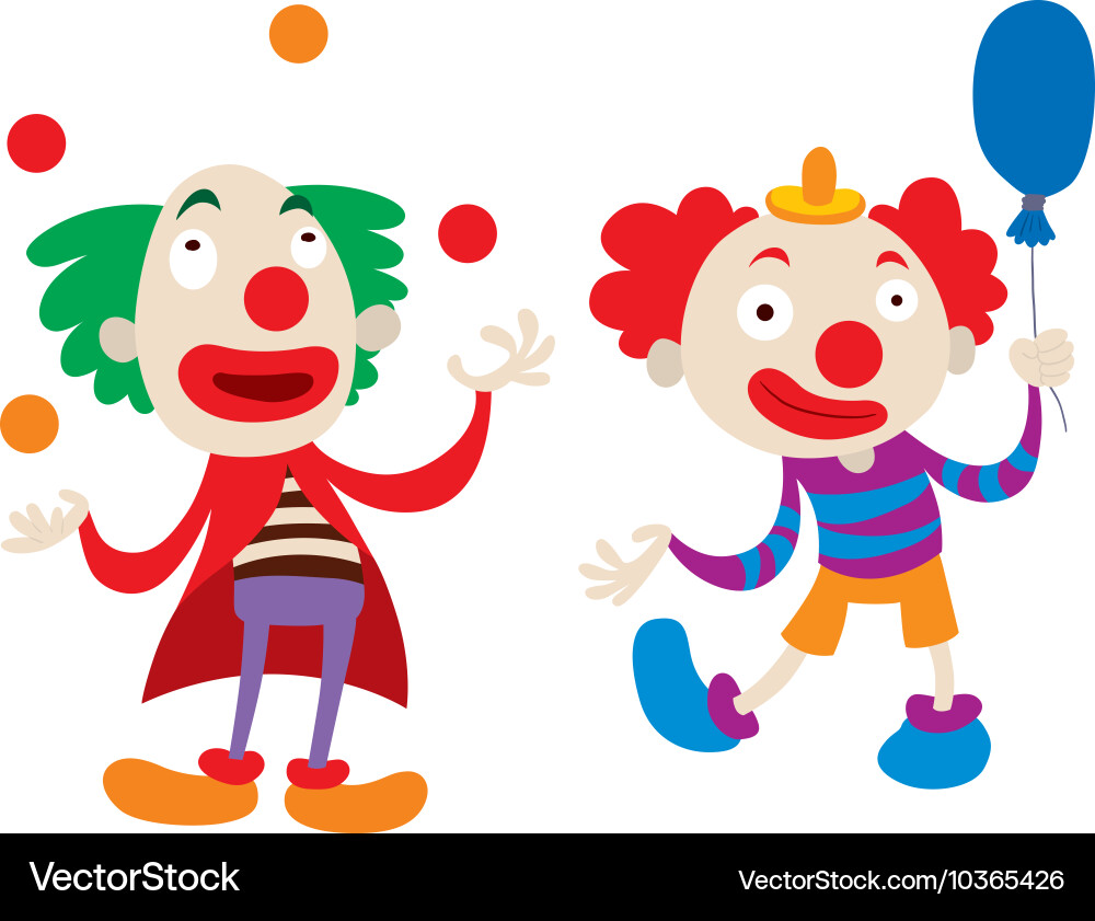 Clown Character Set Vector Image