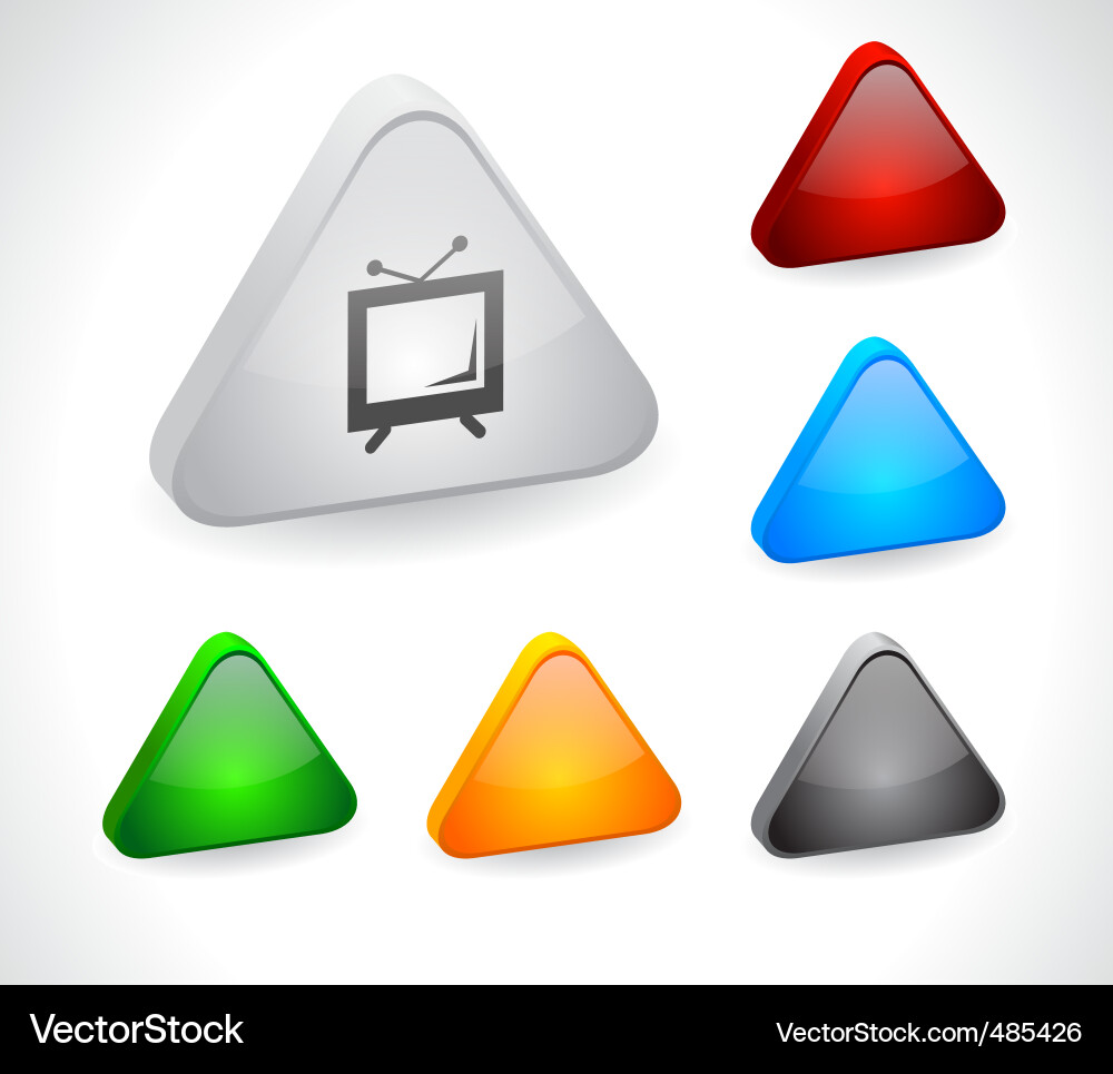 Color 3d buttons for web Vector Image
