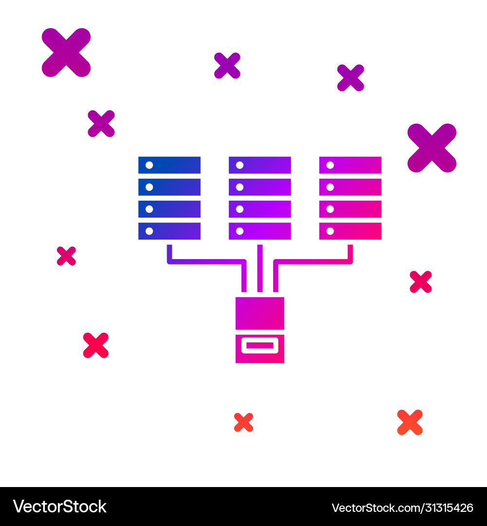 Color server data web hosting icon isolated Vector Image