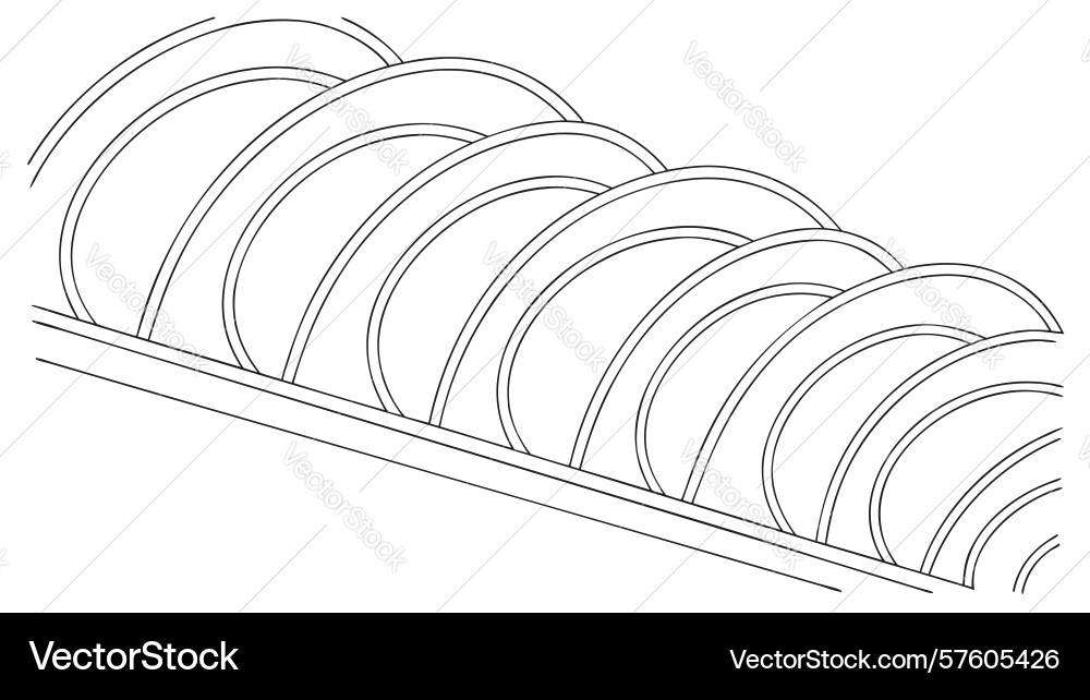 Concentric wavy arches pattern abstract design vector image