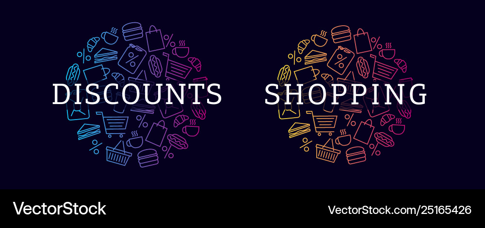 Discounts concept extured circles with pattern Discounts concept extured circles with pattern vector image