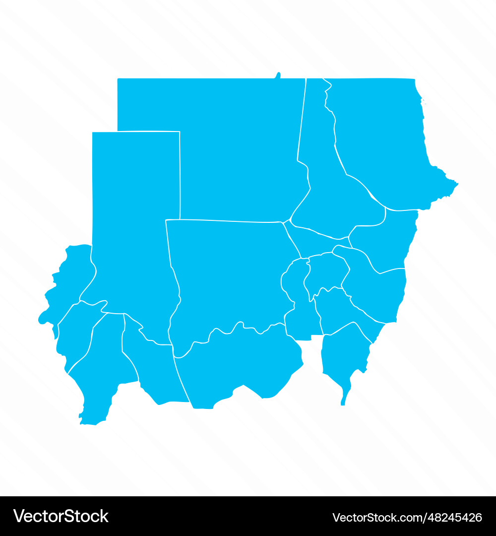 Flat design map of sudan with details Vector Image