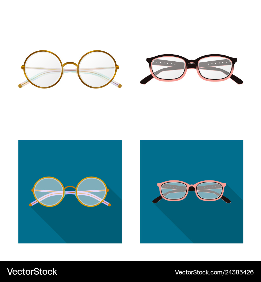 Isolated object of glasses and frame symbol set Vector Image