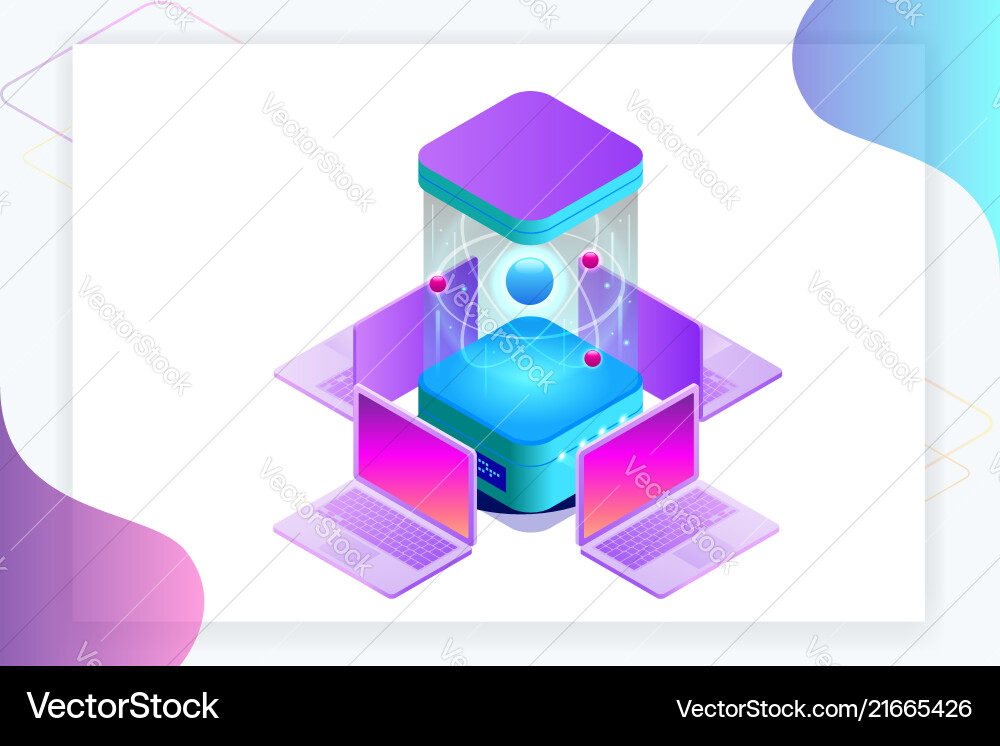 Isometric quantum computing or supercomputing Isometric quantum computing or supercomputing vector image