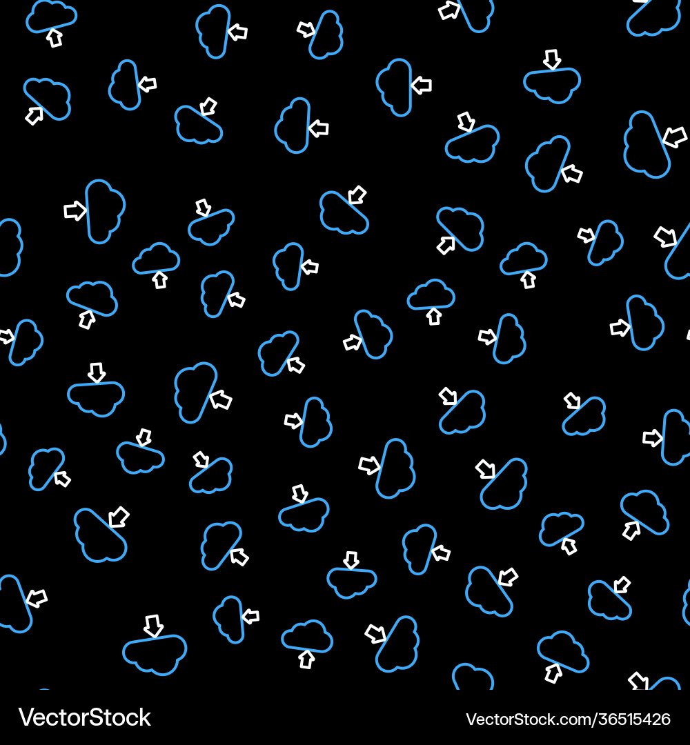 Line cloud upload icon isolated seamless pattern Vector Image