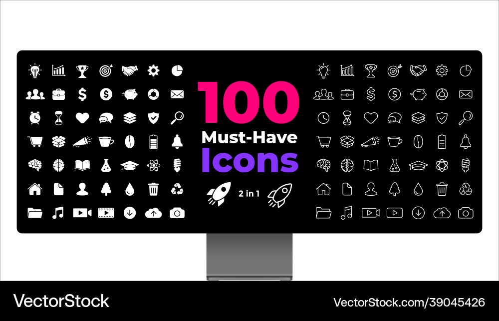 Monitor Icon Pack - Presentation Slides vector image