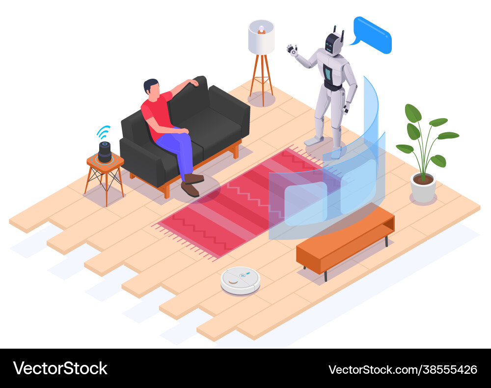 People using interfaces isometric composition People using interfaces isometric composition vector image