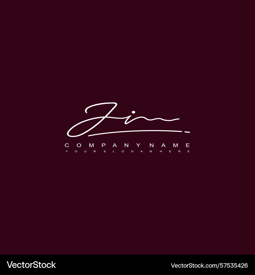 Signature style ji initial logos initials logo Vector Image