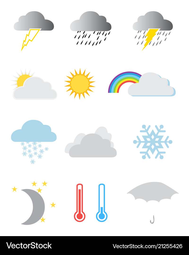 Weather Icon Set Vector Image