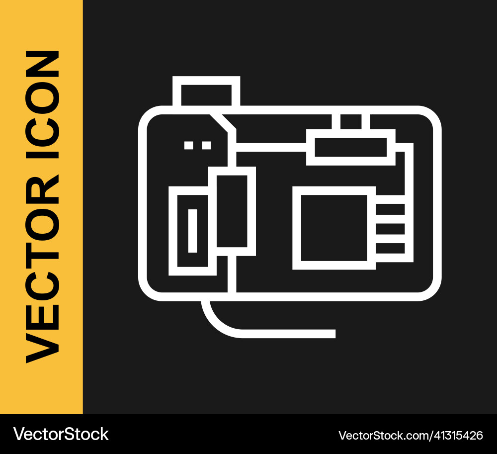 White line electronic computer components White line electronic computer components Vector Image