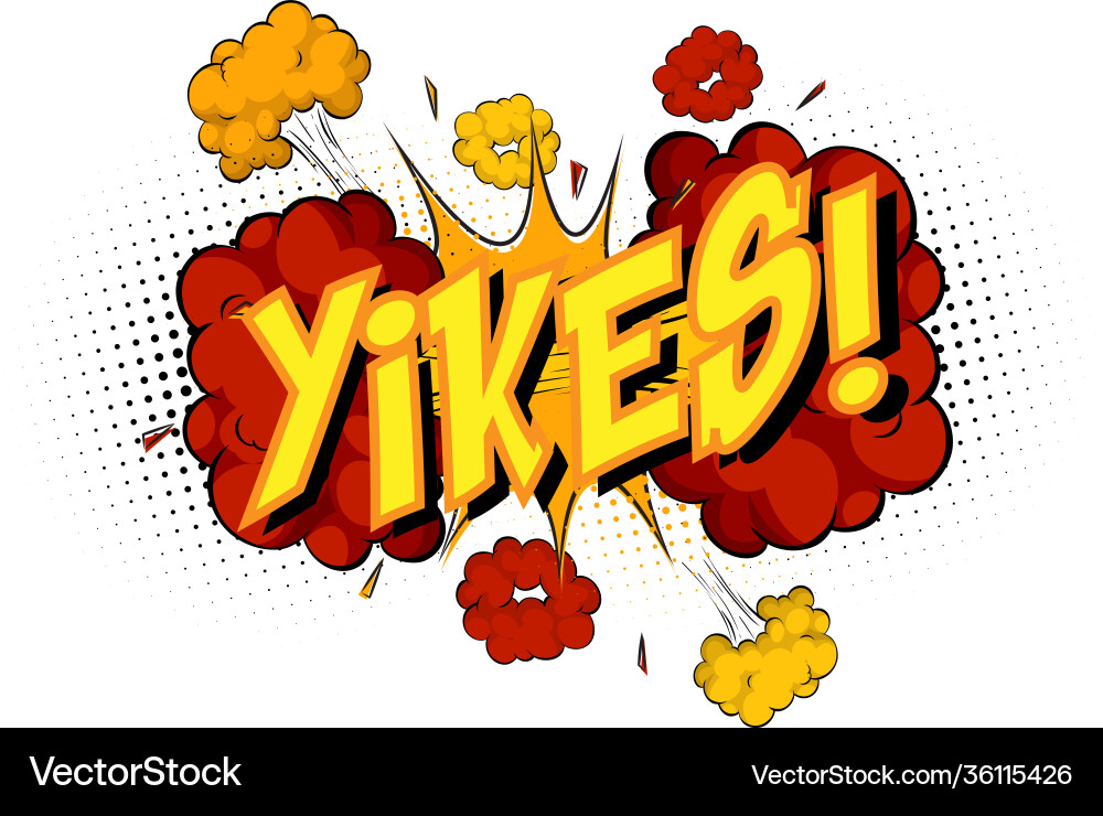 Word yikes auf Comic Cloud Explosion Hintergrund Word yikes auf Comic Cloud Explosion Hintergrund vektorbild