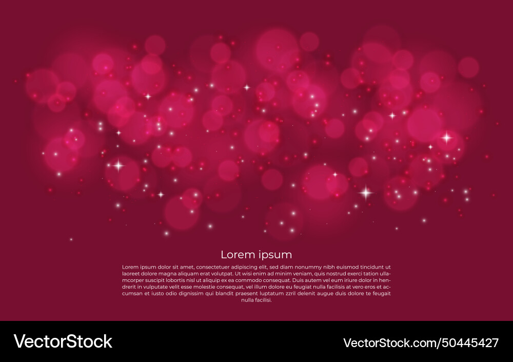 Abstract magenta background design with bokeh vector image