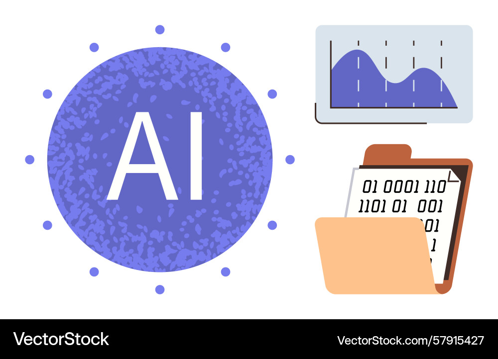 Artificial intelligence concept with data charts Artificial intelligence concept with data charts Vector Image