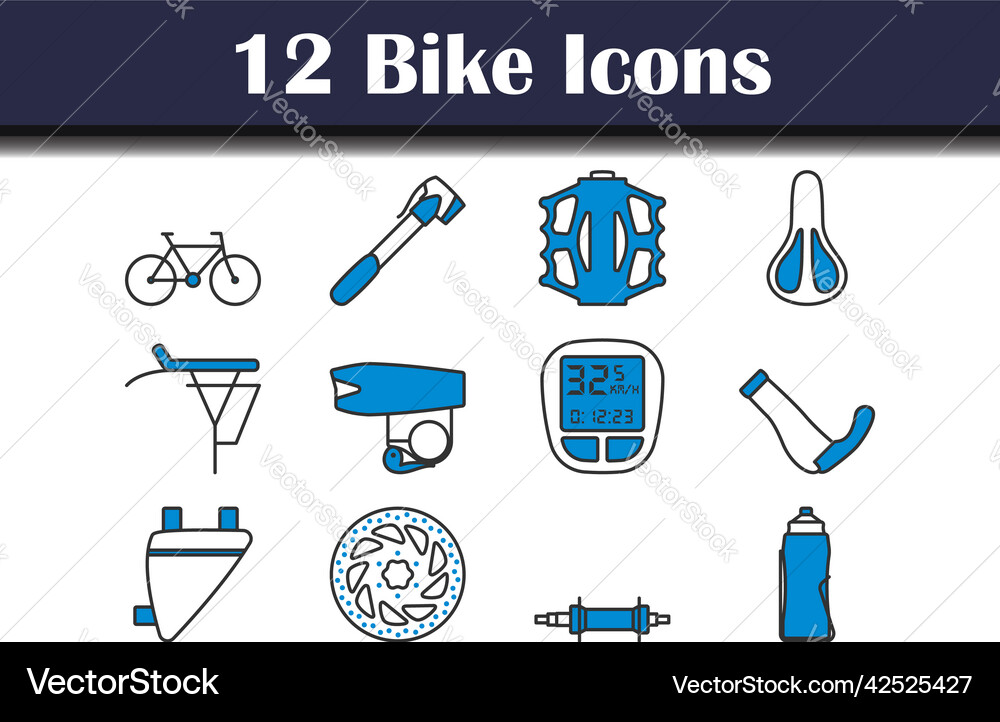 Bike icon set vector image