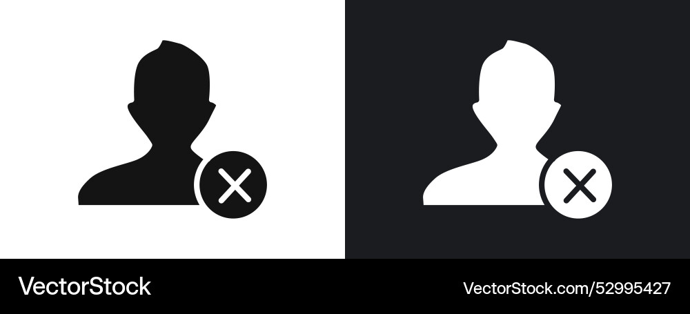 Block user icon linear graphics set in black vector image