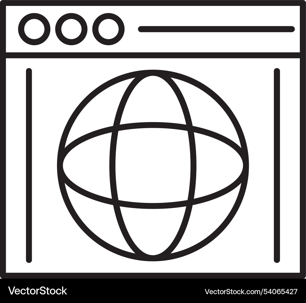 Browser line icon design vector image