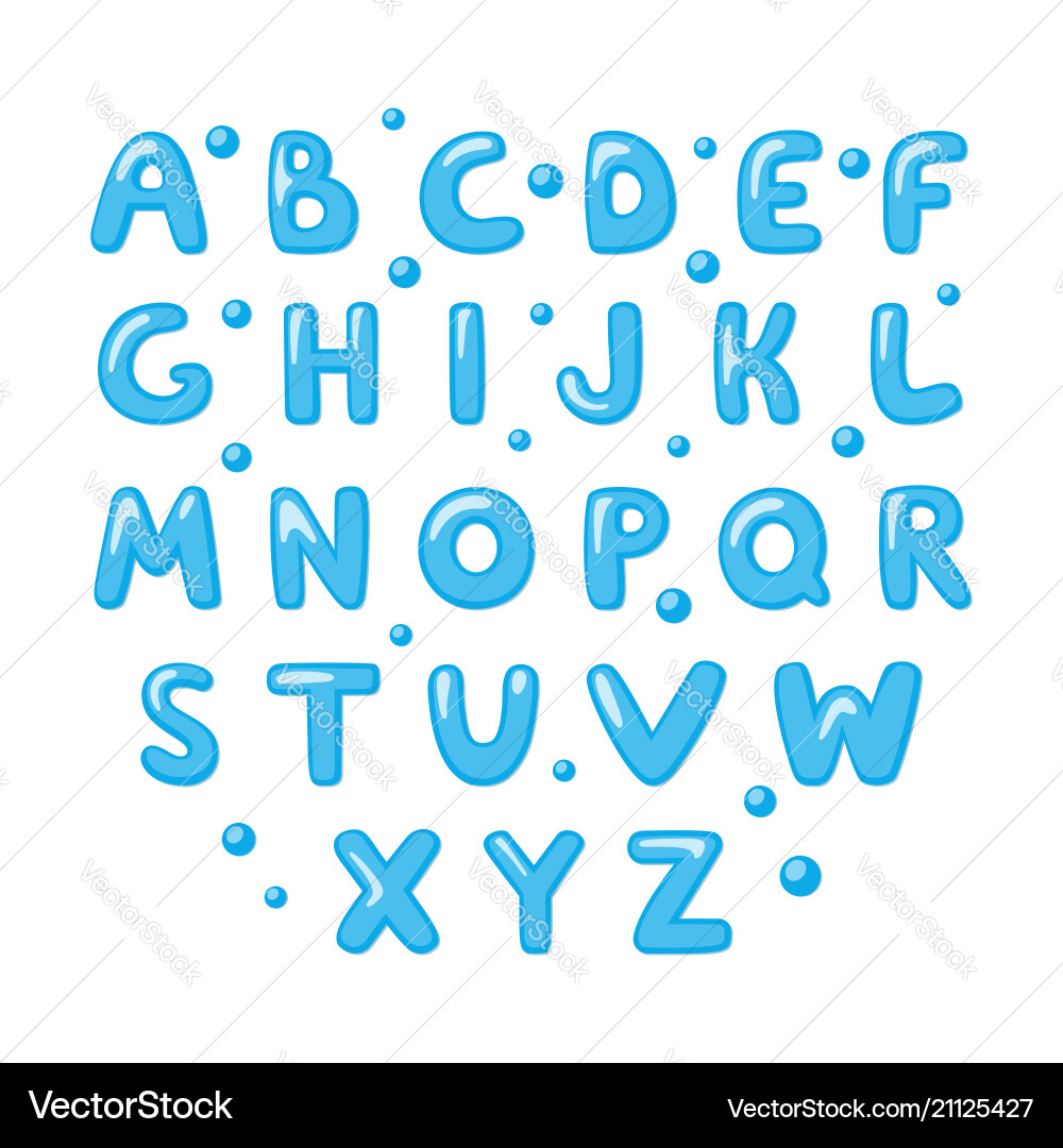 Childish cute english alphabet bold and shiny Childish cute english alphabet bold and shiny vector image