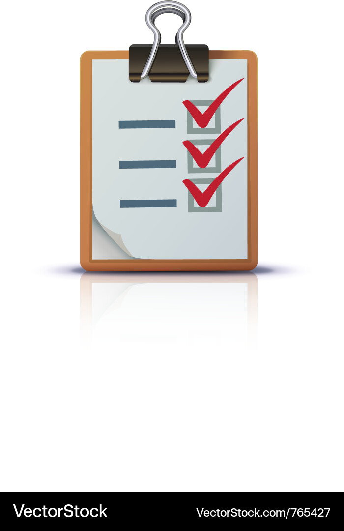 Clipboard Check List vector image