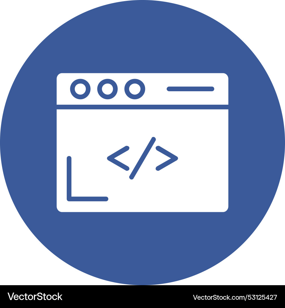 Coding glyph circle icon vector image