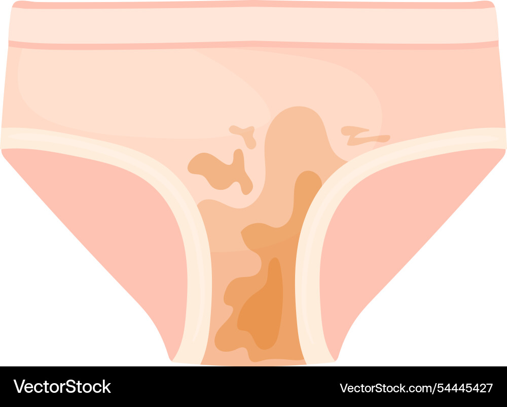 Dirty stained panties Dirty female panties stained underwear cartoon Vector Image