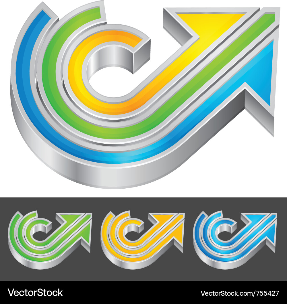 Dynamic Color Gradient Arrow Vector Image