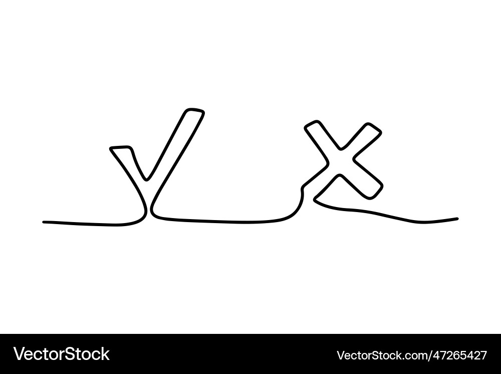 Icons with checkmarks in the form of thin lines Icons with checkmarks in the form of thin lines vector image
