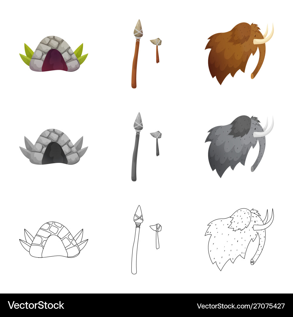 Isolated object evolution and neolithic symbol Vector Image