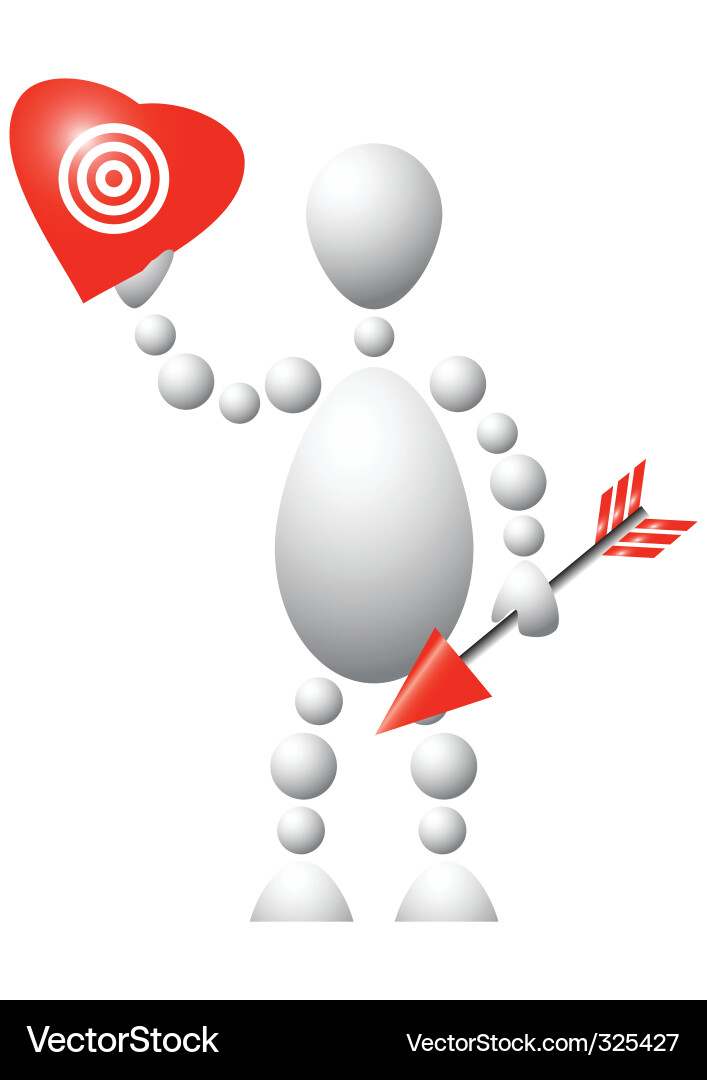 Man with heart and arrow Vector Image