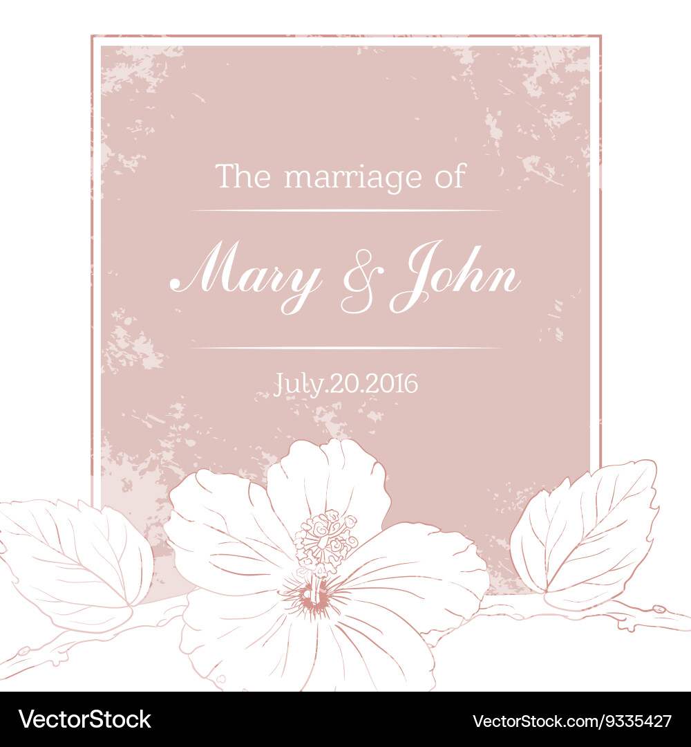 Marriage design template with custom names Vector Image