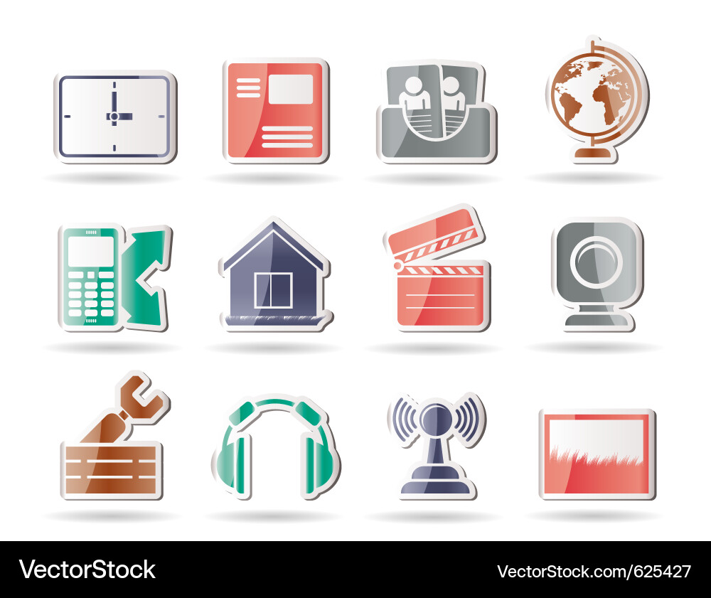 Mobile phone and computer icons Vector Image