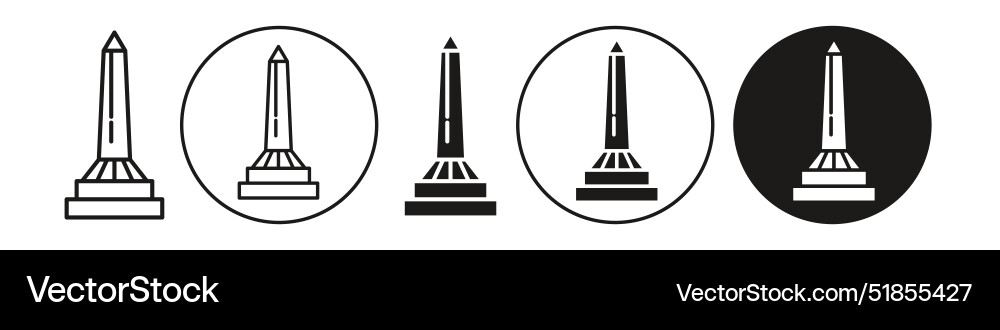 Obelisk icon set collection for web Obelisk icon set collection for web Vector Image