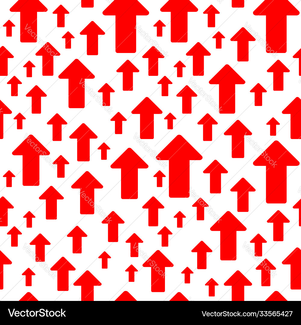 Red Arrow Up Seamless Pattern Vector Image