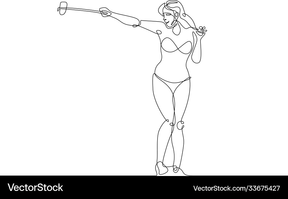 Selfi continuous one line Selfi continuous one line vector image