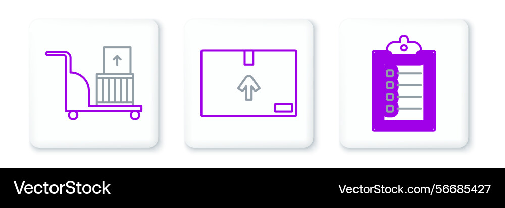 Set line verification of delivery list clipboard Set line verification of delivery list clipboard vector image