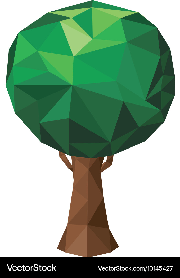Tree low poly isolated icon design vector image