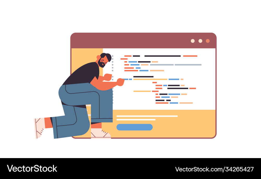 Web-Entwickler erstellen Programmcode Entwicklung Web-Entwickler erstellen Programmcode Entwicklung Vektorbild
